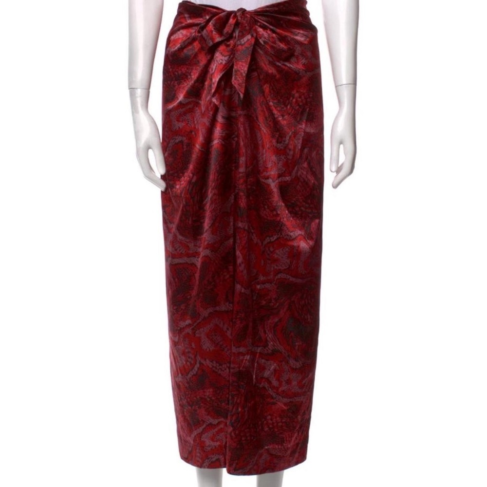 Ganni Red and Black Patterned skirt